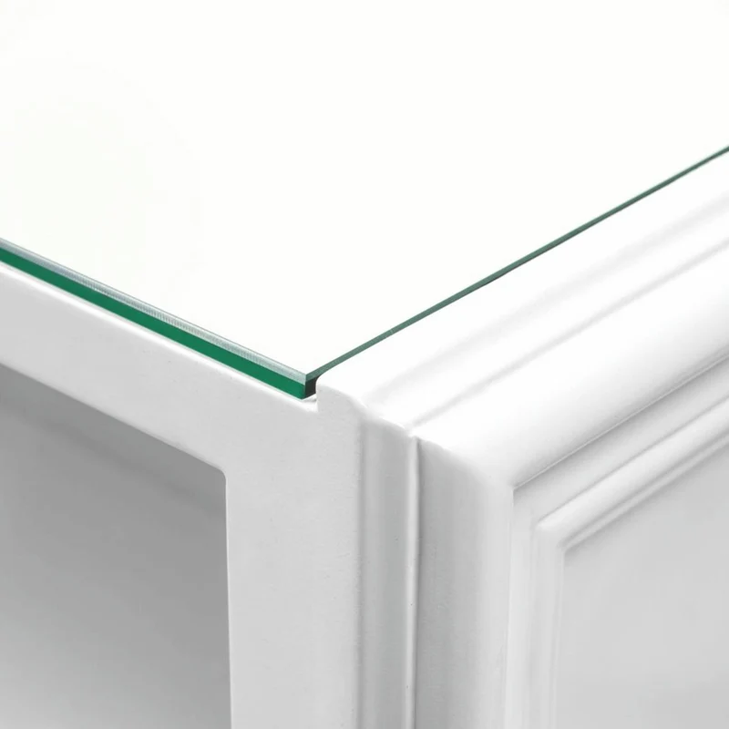 Casa Padrino Luxus Mahagoni Bar Theke mit Glasplatte Weiß 126 cm - Bar Möbel