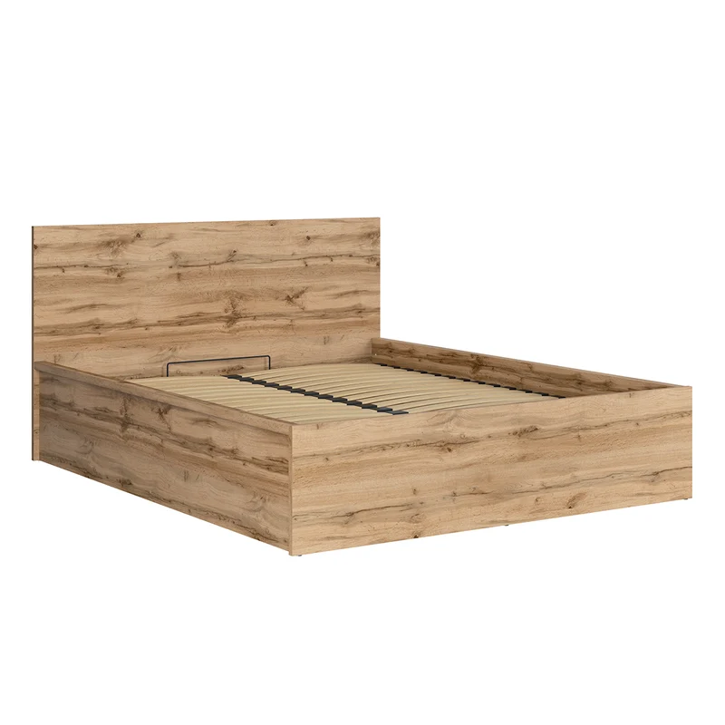 Lit coffre 160x200 sommier inclus Edwin Bois