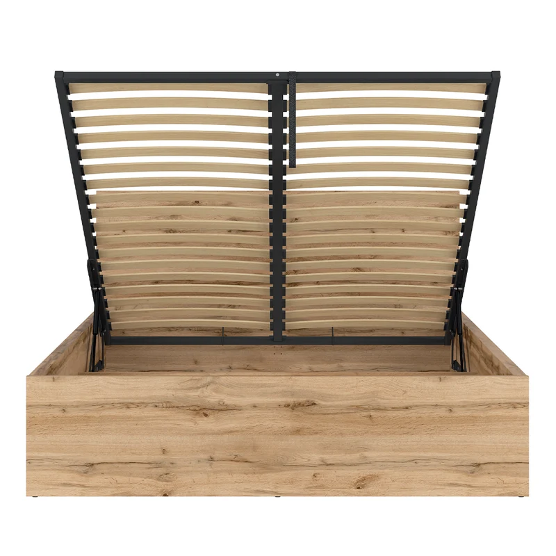 Lit coffre 160x200 sommier inclus Edwin Bois