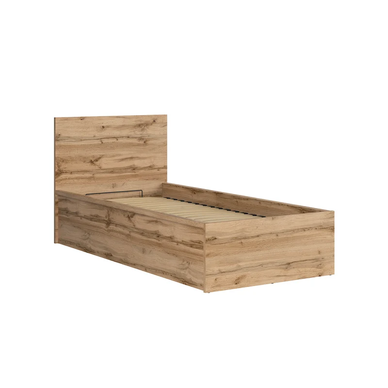 Lit coffre 90x200 sommier inclus Edwin Bois