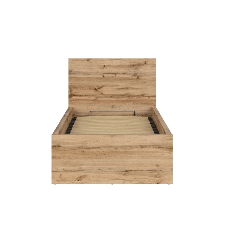 Lit coffre 90x200 sommier inclus Edwin Bois