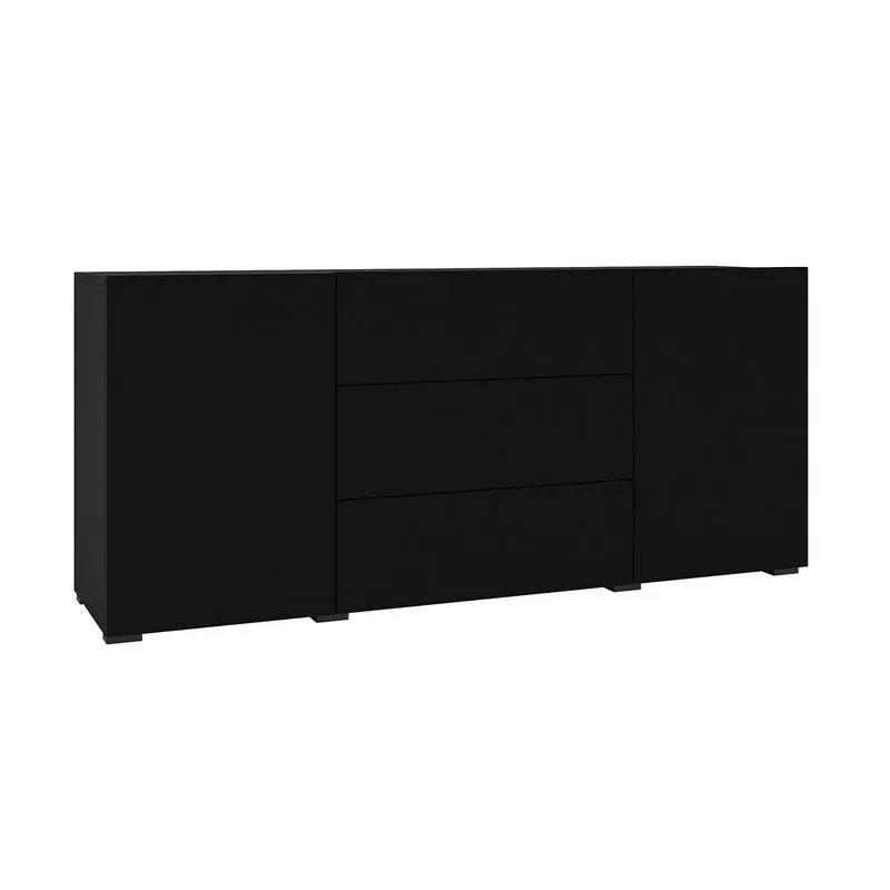 Buffet 2 portes 3 tiroirs Glora Noir