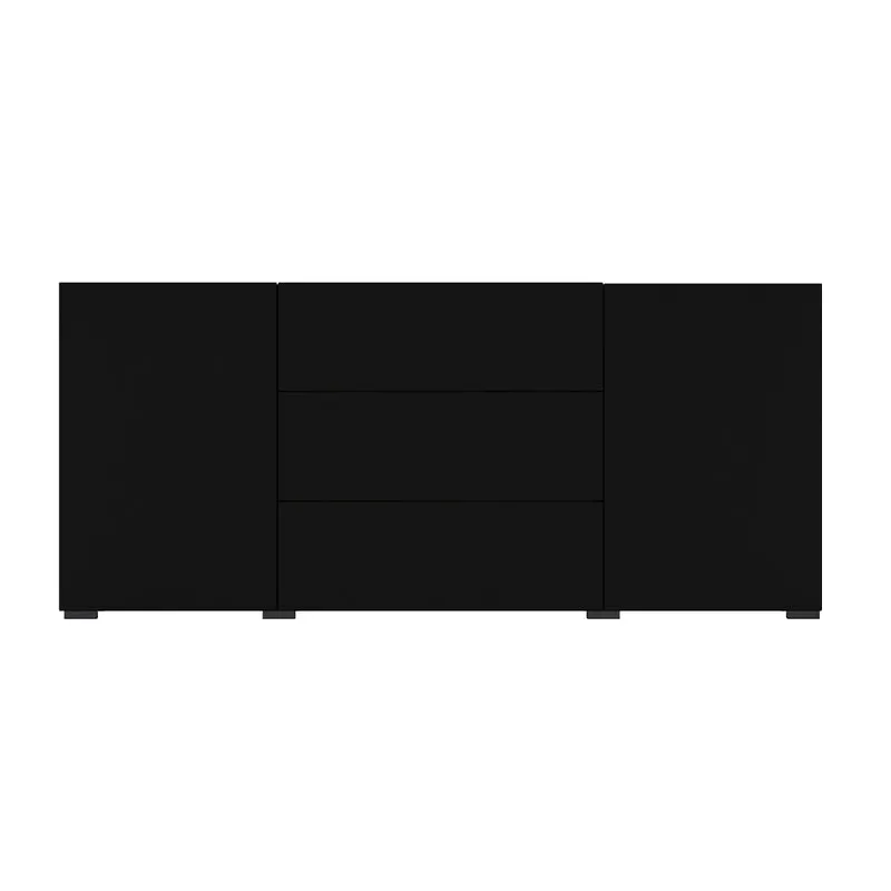 Buffet 2 portes 3 tiroirs Glora Noir