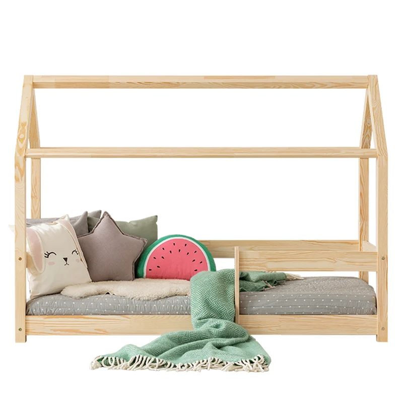 Lit cabane 90x190 sommier inclus Ilona Bois