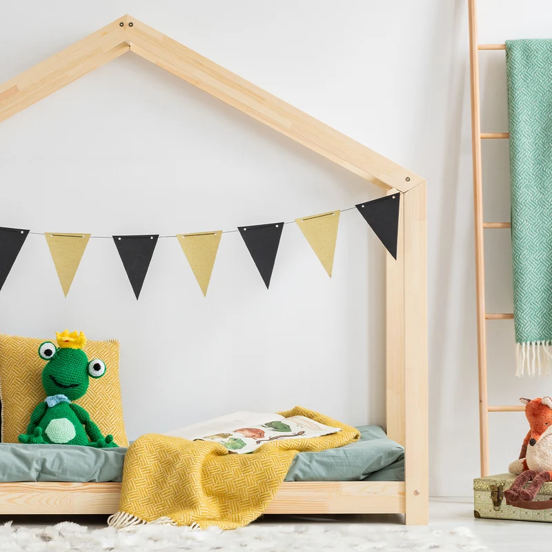 Lit cabane 90x190 sommier inclus Aude Bois