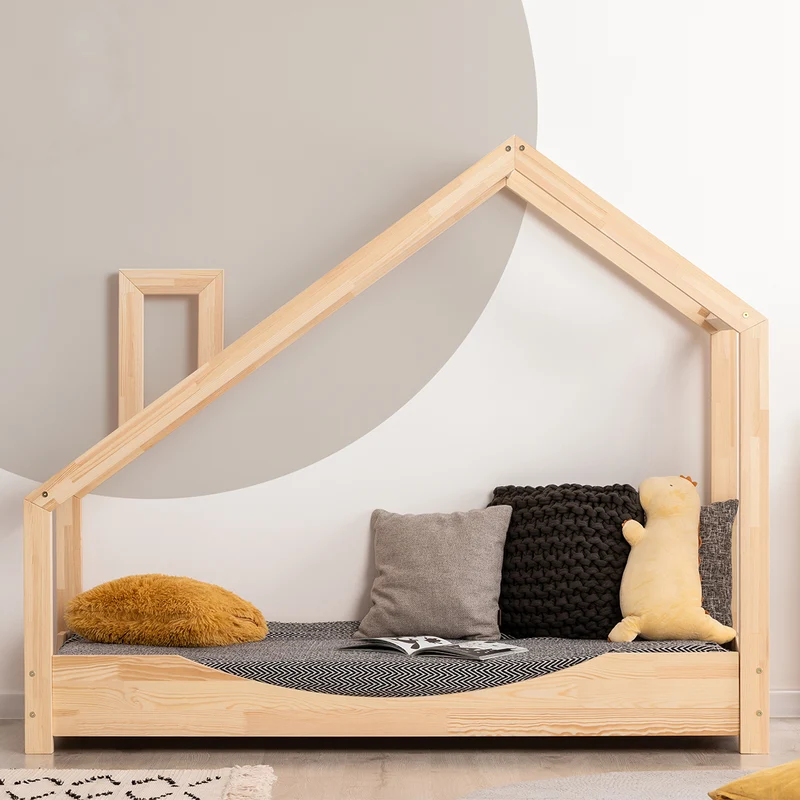 Lit cabane 90x190 sommier inclus Sonia Bois