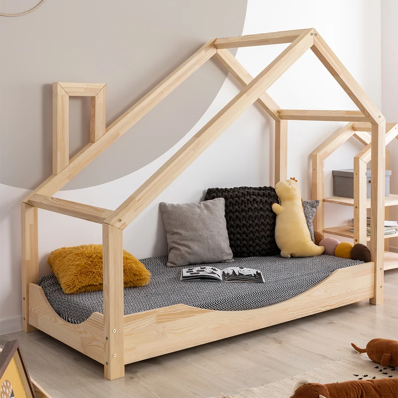 Lit cabane 90x190 sommier inclus Sonia Bois