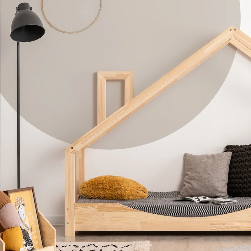 Lit cabane 90x200 sommier inclus Sonia Bois