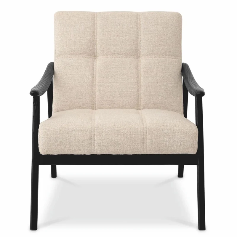 Casa Padrino Luxus Wohnzimmer & Hotel Sessel Beige / Schwarz 75,5 cm - Luxus Möbel
