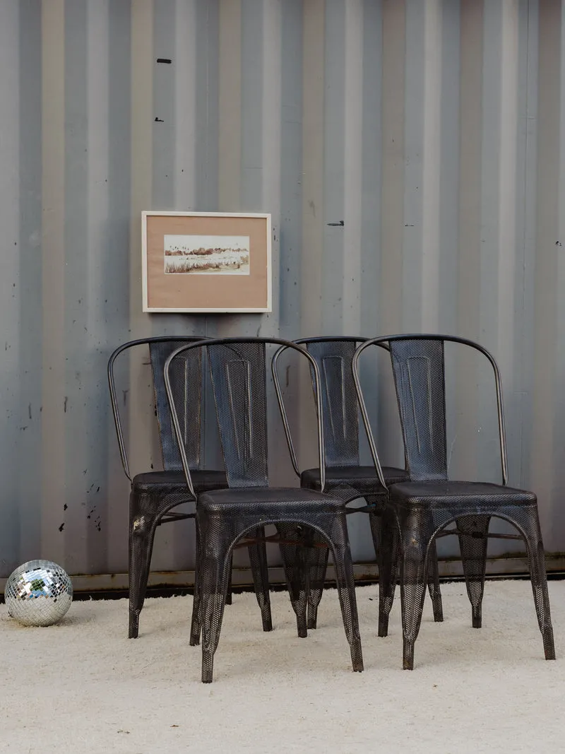 Alma, le lot de 4 chaises en acier gris N°1511
