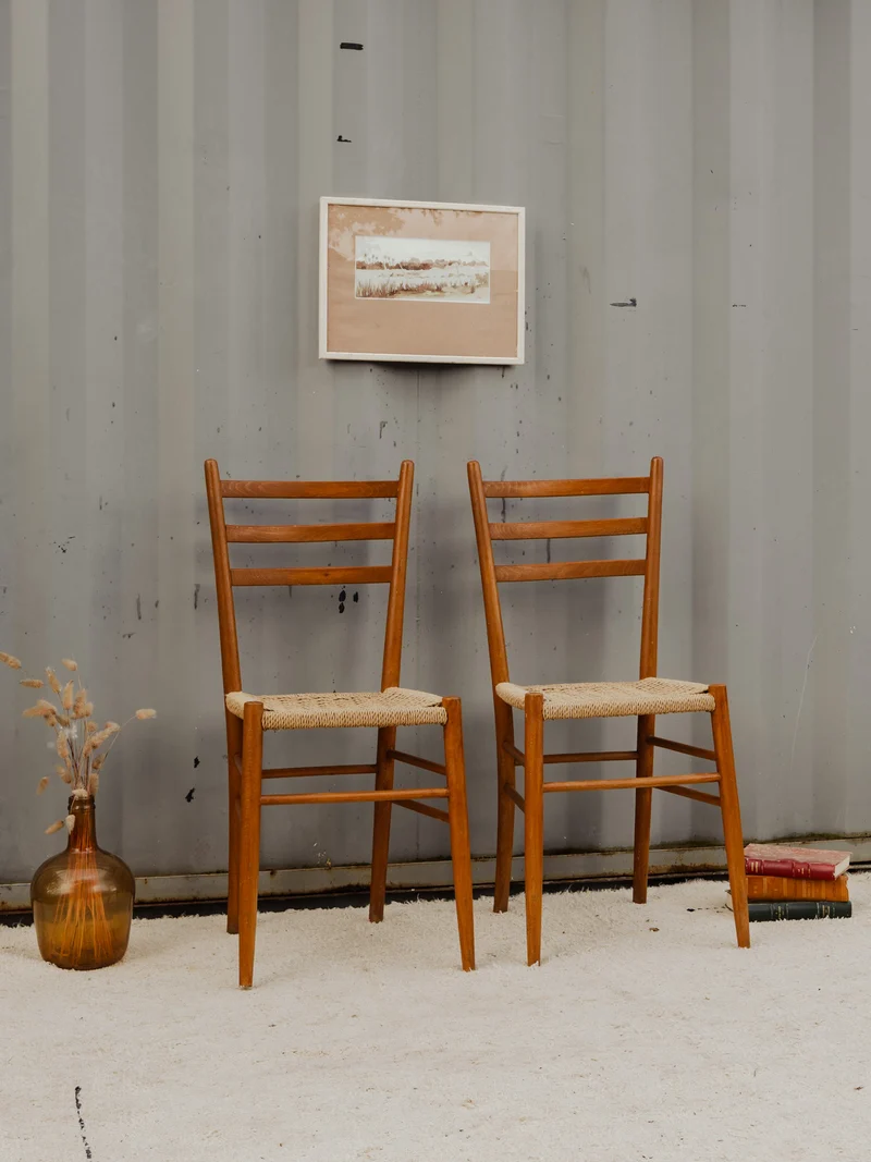 Claude, la paire de chaises en bois N°1222