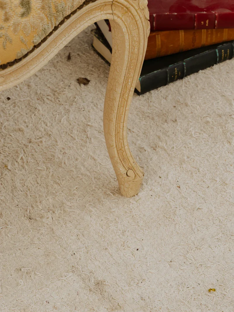Ernest, le fauteuil en bois et velours beige N°930