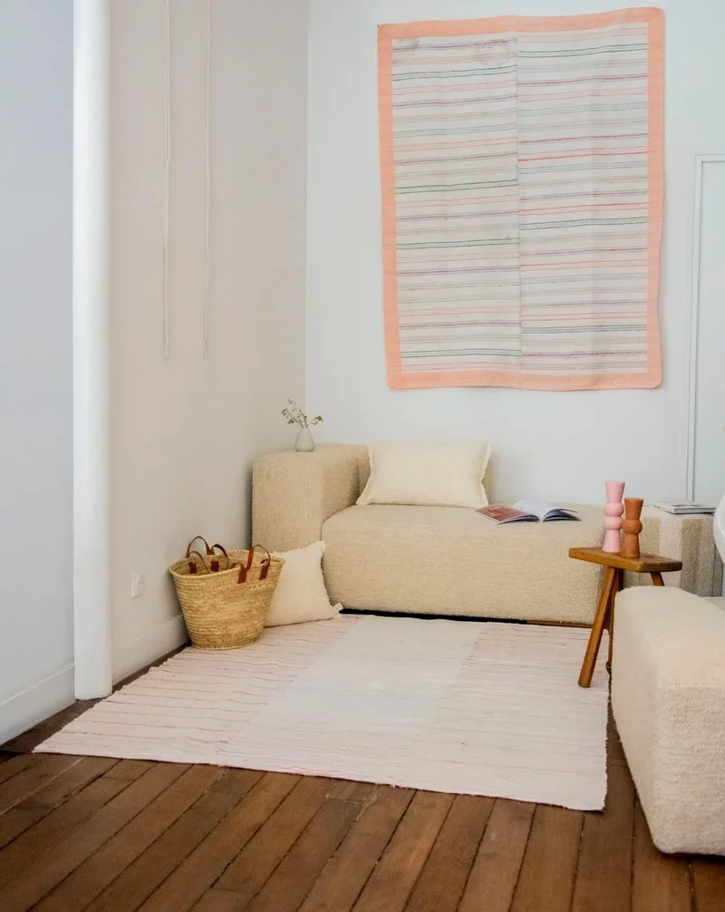Olivier, le tapis souple pastel N°123