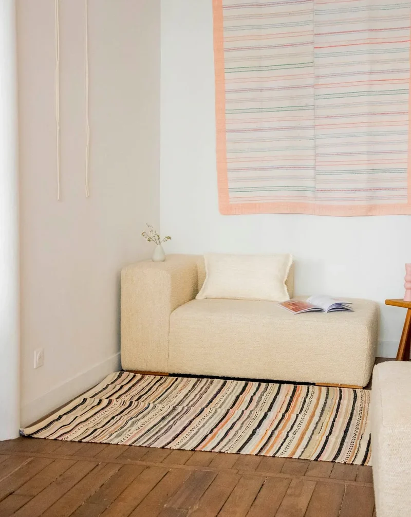 Olivier, le tapis en lin et coton N°110