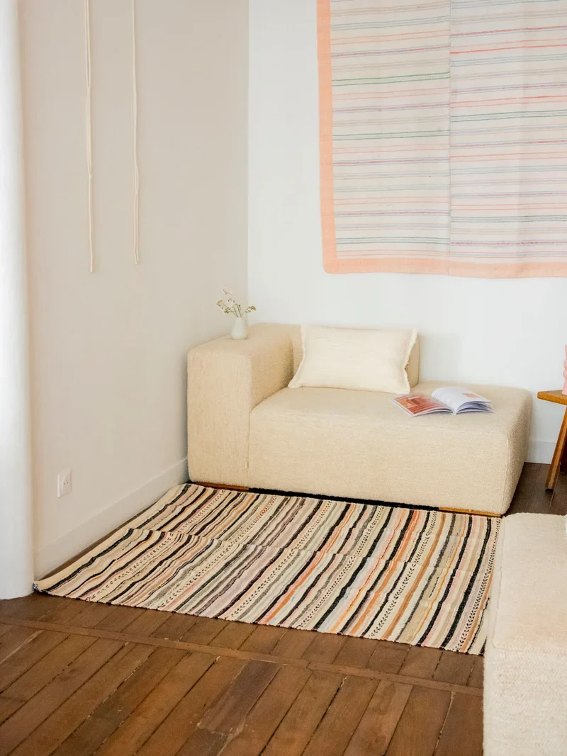 Olivier, le tapis en lin et coton N°110