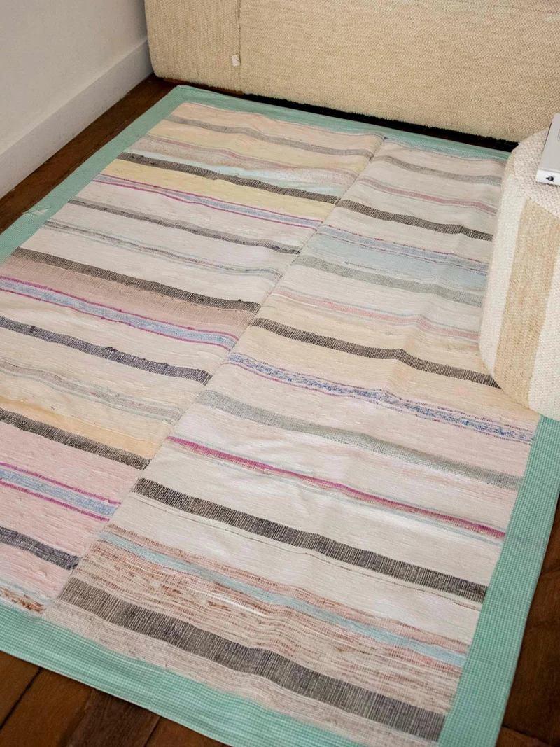 Olivier, le tapis vintage bleu et vert N°118