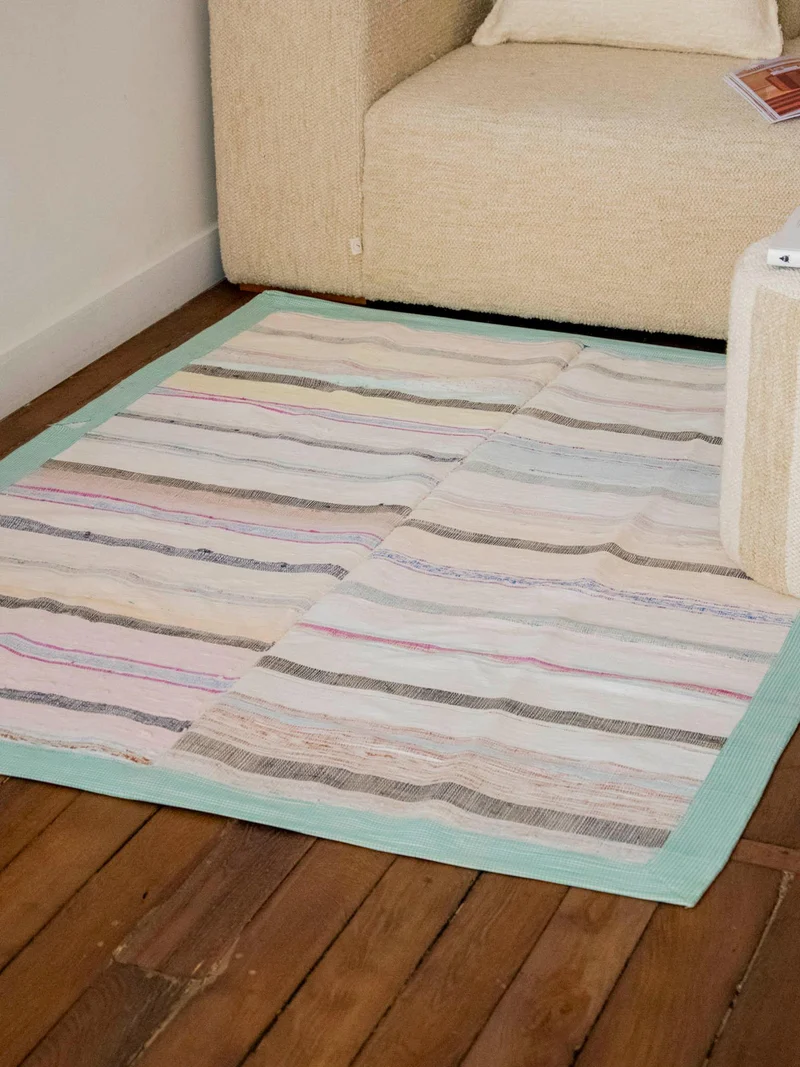 Olivier, le tapis vintage bleu et vert N°118