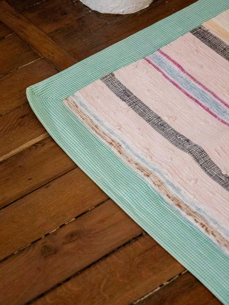 Olivier, le tapis vintage bleu et vert N°118