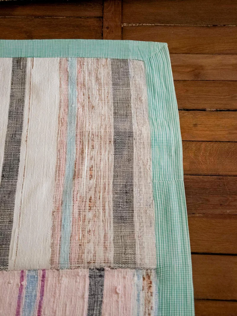 Olivier, le tapis vintage bleu et vert N°118