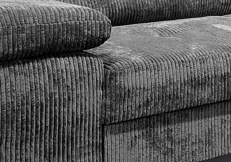 Canapé angle velours côtelé gris - Teva
