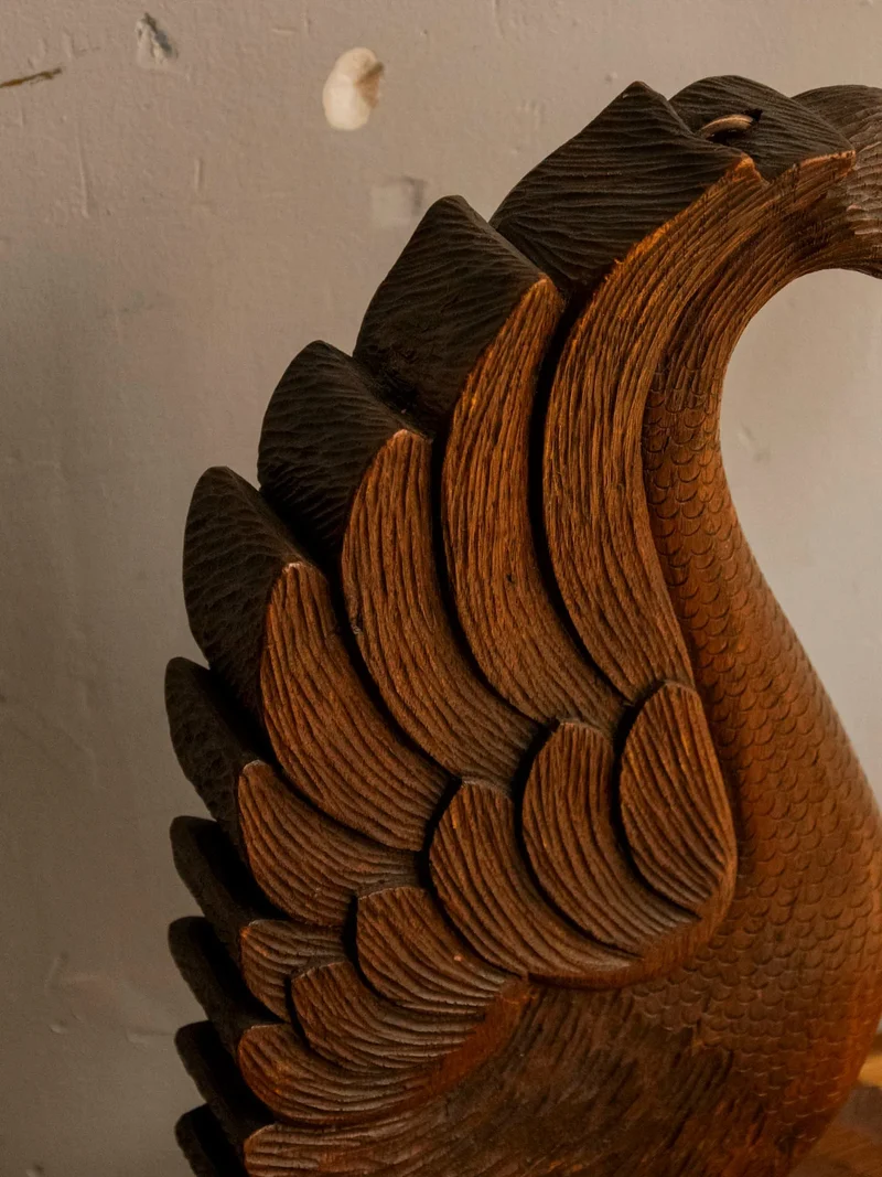Suzanne, la lampe cygne en bois N°554