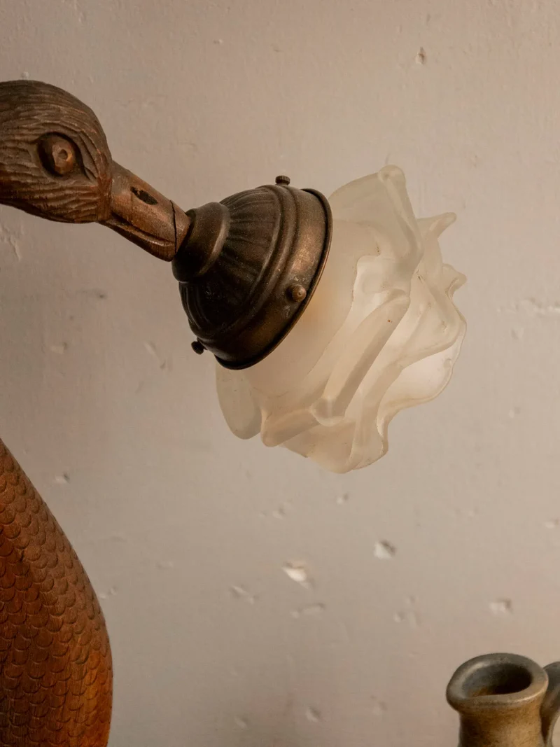 Suzanne, la lampe cygne en bois N°554