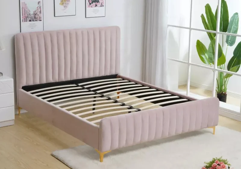 Lit enfant velours rose - Doly