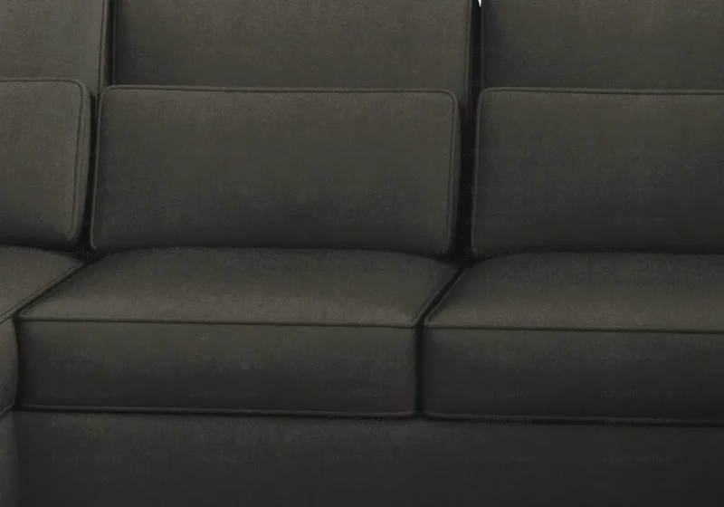 Canapé angle U velours anthracite - Lea