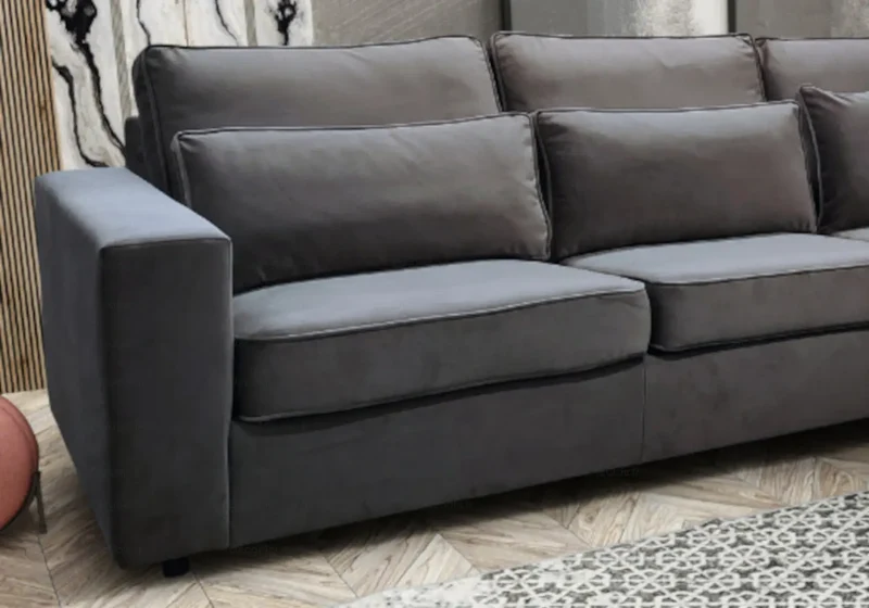 Canapé angle croco taupe - Lea