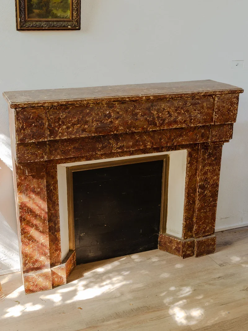 Hippolyte, le manteau de cheminée en bois marron N°20