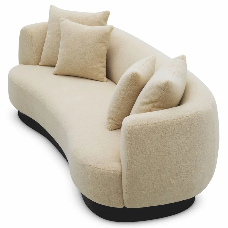 Casa Padrino Luxus Sofa Creme / Schwarz 250 cm - Wohnzimmer & Hotel Möbel