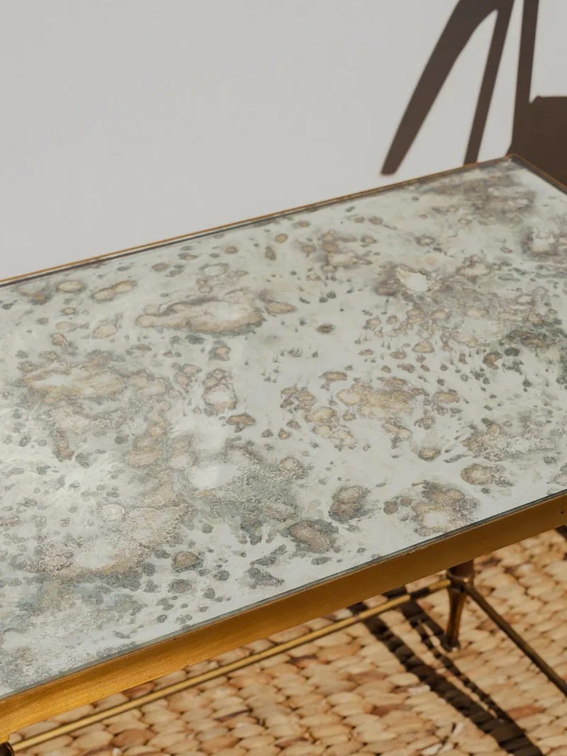 Hanna, la table d'appoint en métal et verre N°1287