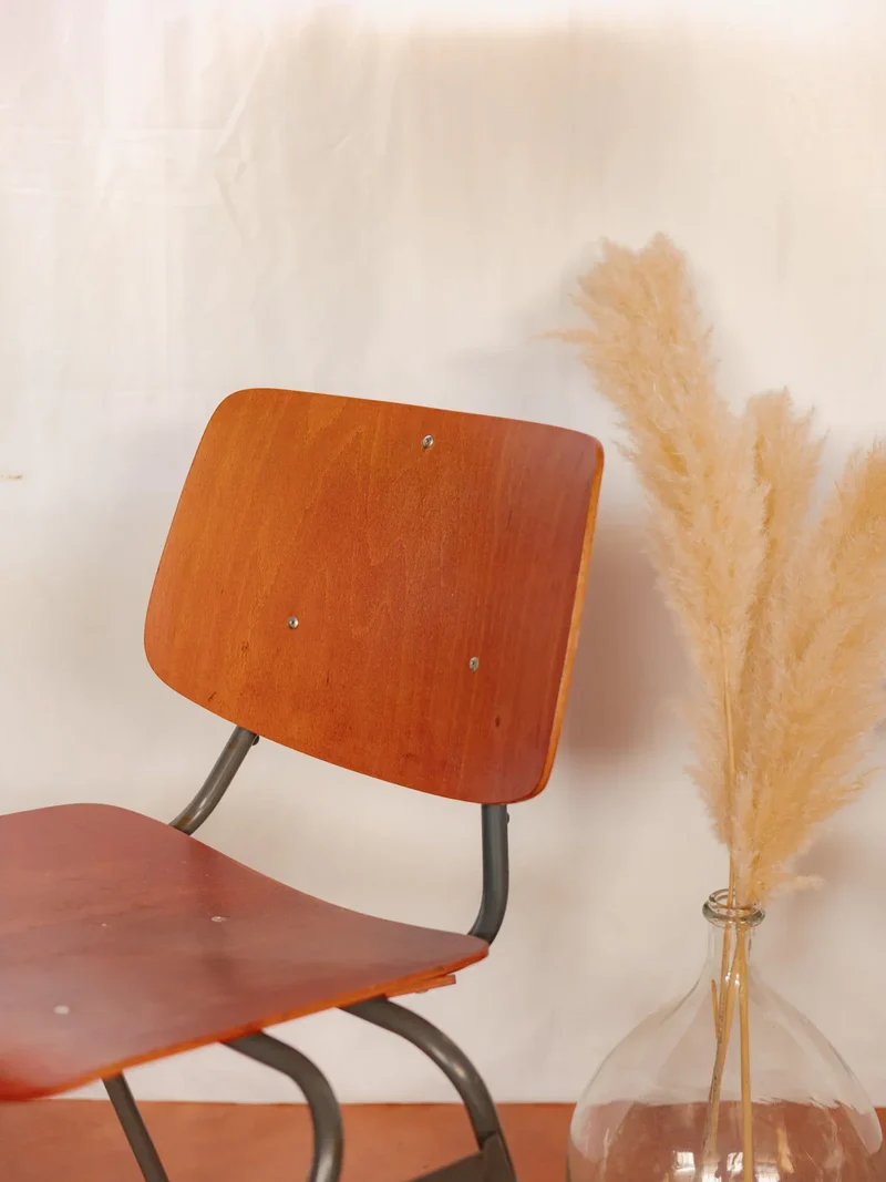 Alma, la paire de chaises en métal et bois N°1429