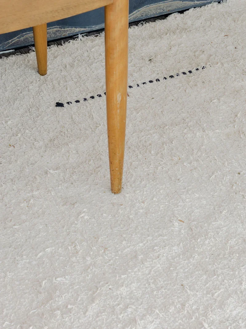 Alma, le lot de 5 chaises en bois et tissu beige N°1489