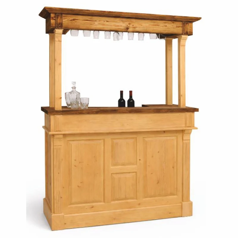Casa Padrino Landhausstil Bar Theke Naturfarben / Braun 150 x H. 210 cm - Bar Möbel