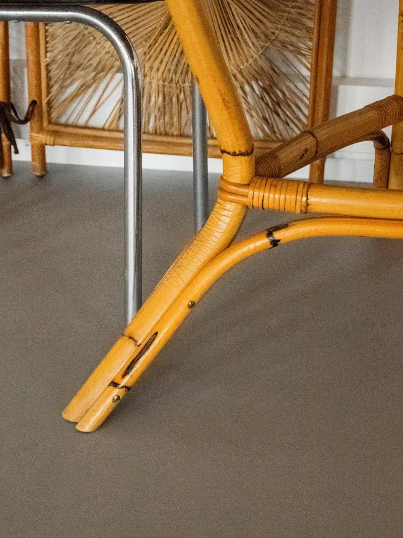 Romy, la table à manger en bois clair et bambou N°1280
