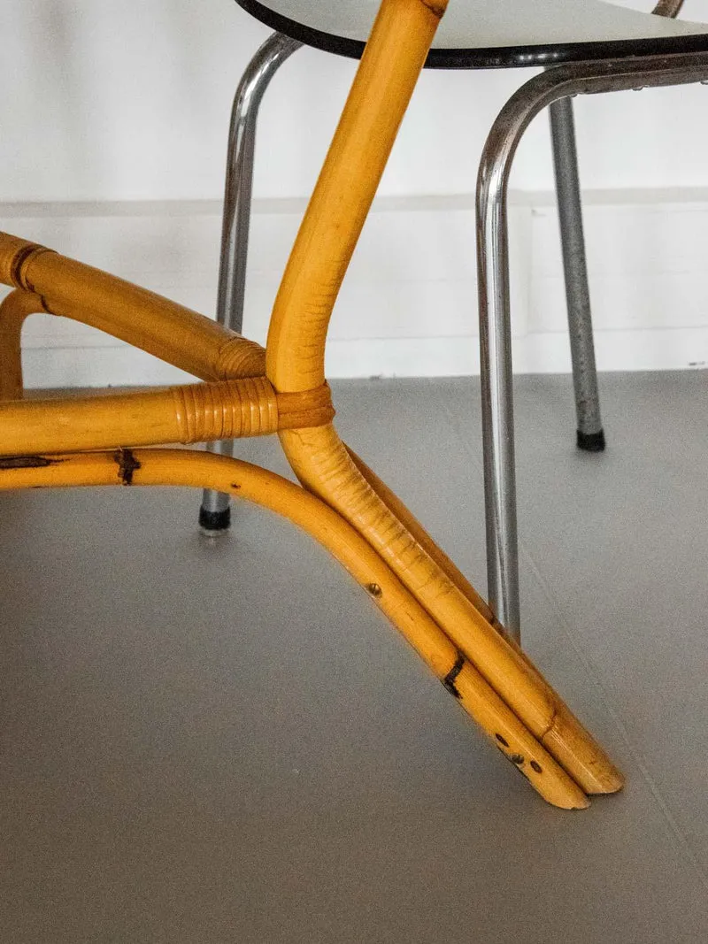 Romy, la table à manger en bois clair et bambou N°1280
