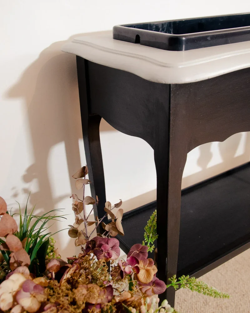 Ariel, la jardinière en bois et son cache-pot N°503