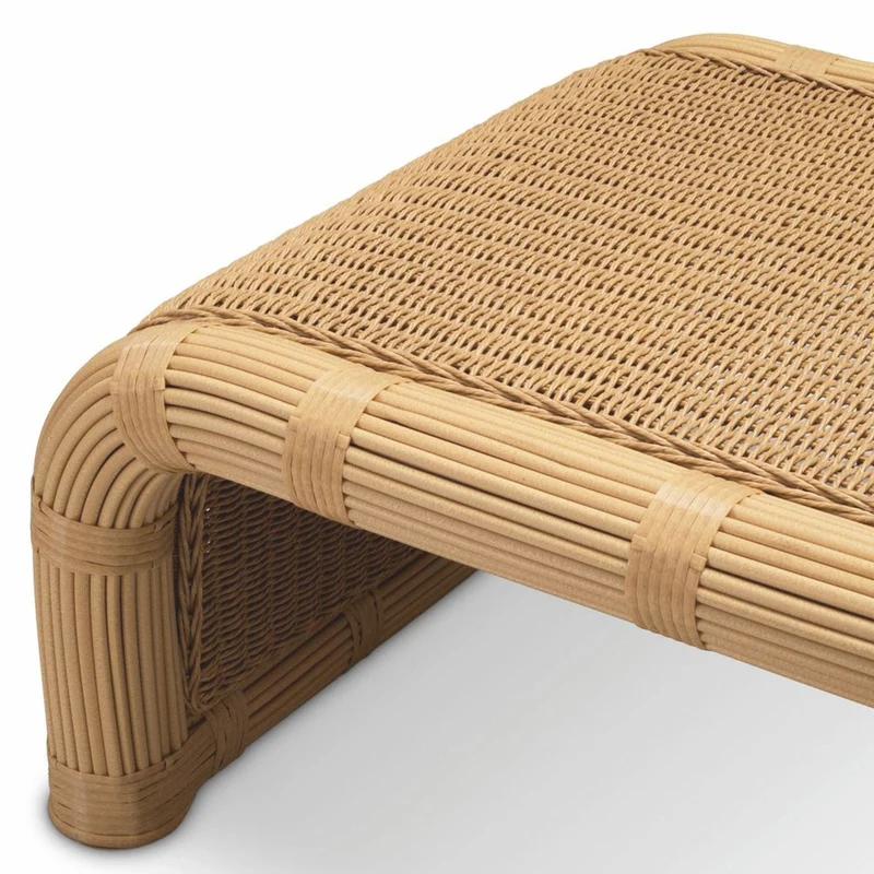 Casa Padrino Luxus Gartentisch Honigfarben 125 cm - Outdoor Garten Couchtisch