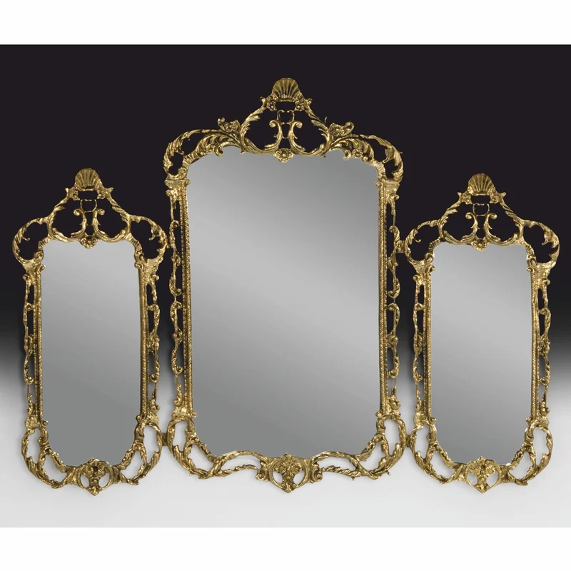Casa Padrino Luxus Barock Bronze 3er Spiegel Gold 104 cm - Barockstil Möbel