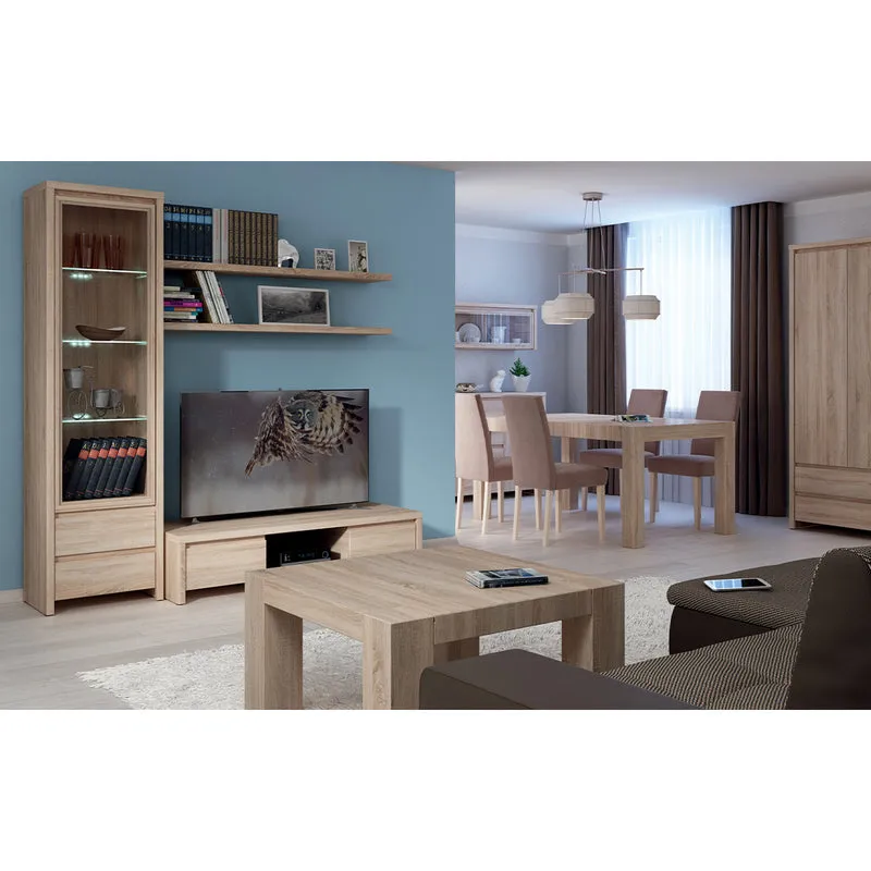 Vitrine 1 porte 2 tiroirs Soren Bois