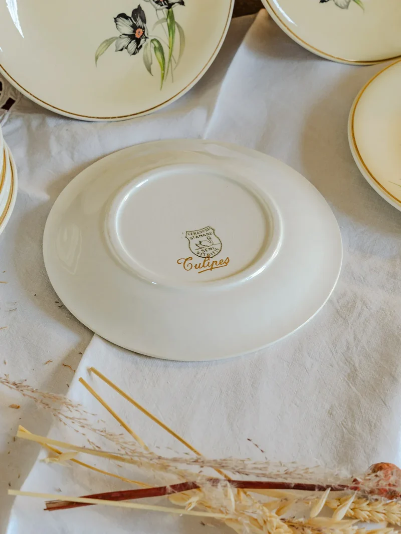 Antoinette, l'ensemble de 12 assiettes à dessert N°225