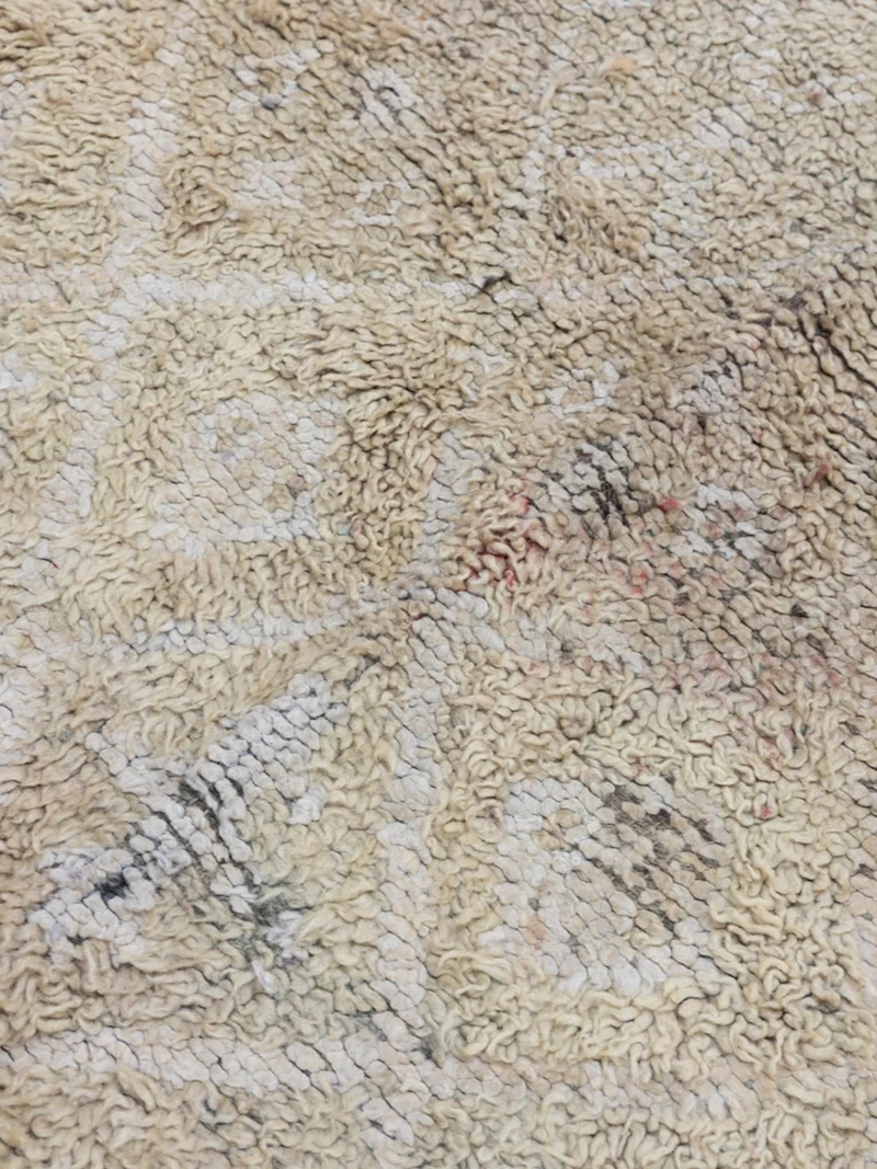 Olivier, le tapis en laine de l'Atlas vert et beige N°58