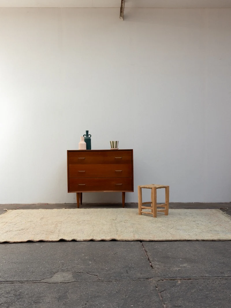 Olivier, le grand tapis de l'Atlas clair en laine naturelle N°44