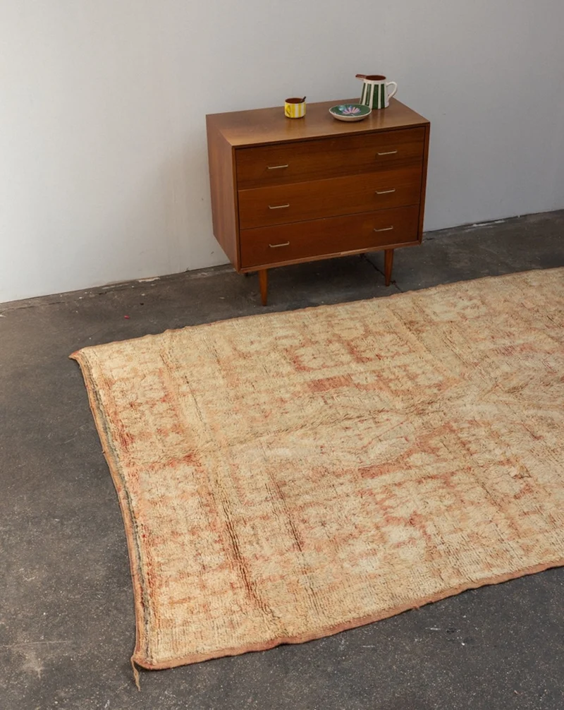 Olivier, le grand tapis de l'Atlas orangé en laine N°39