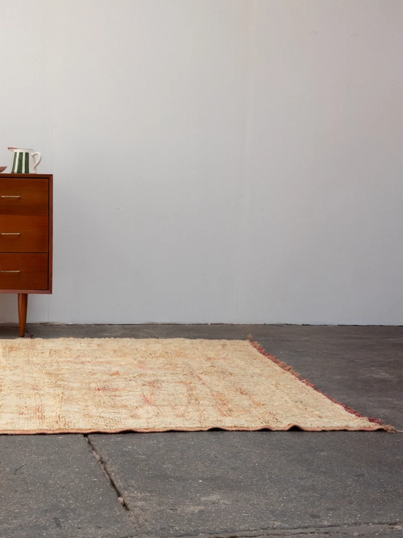 Olivier, le grand tapis de l'Atlas orangé en laine N°39