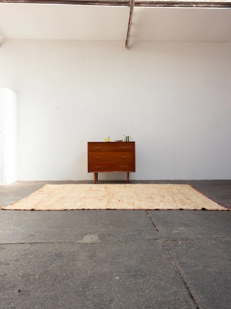 Olivier, le grand tapis de l'Atlas orangé en laine N°39