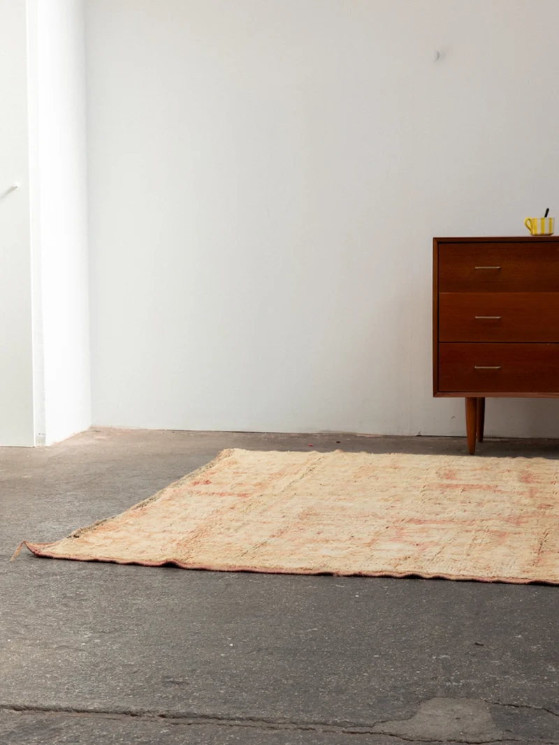 Olivier, le grand tapis de l'Atlas orangé en laine N°39