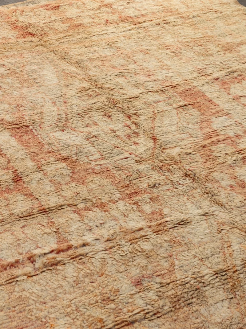 Olivier, le grand tapis de l'Atlas orangé en laine N°39