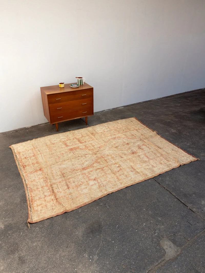 Olivier, le grand tapis de l'Atlas orangé en laine N°39